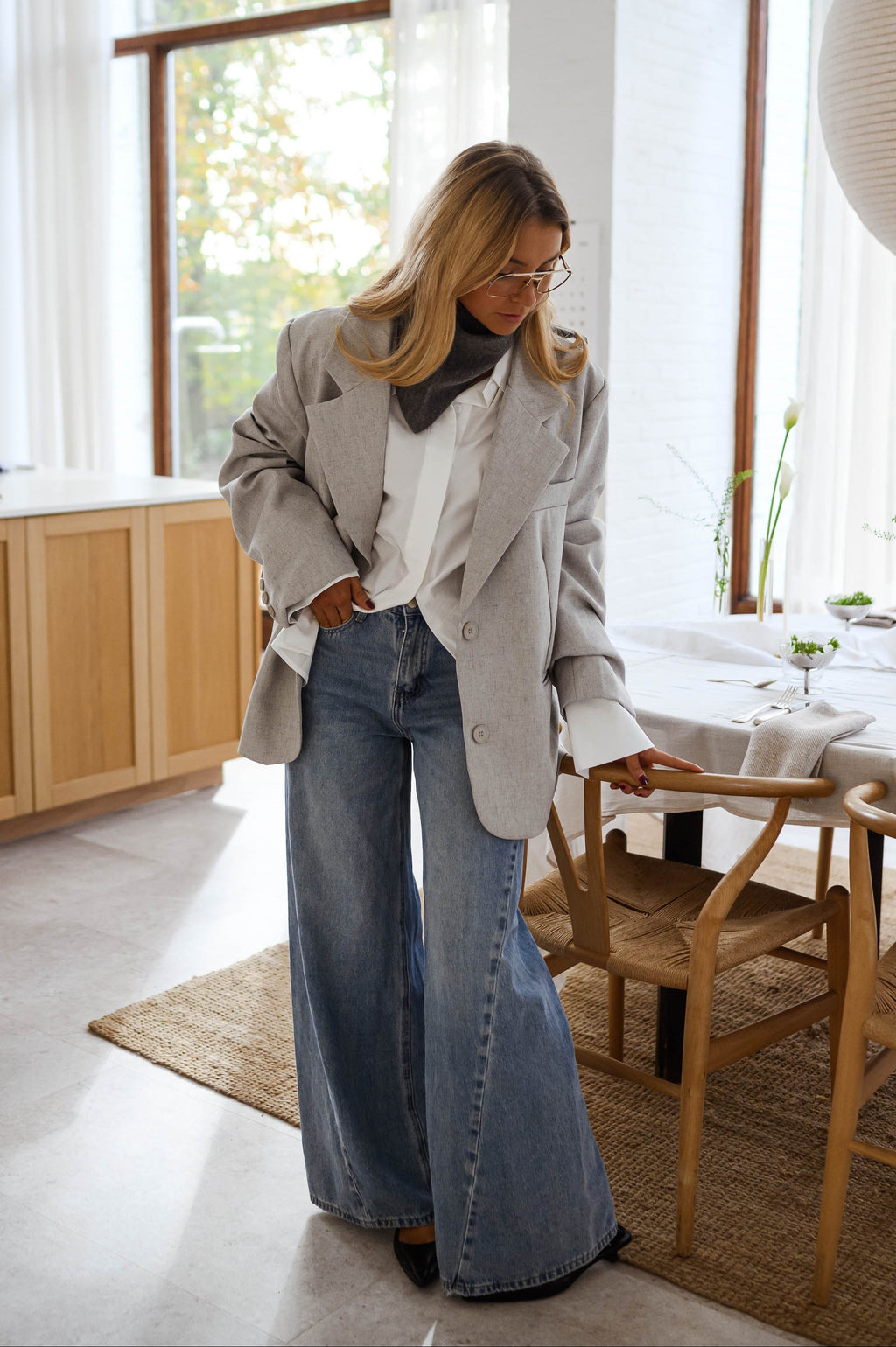 Galia Grey Blazer – back view