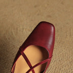 Cecelia Leather Black Heels 4
