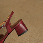 Cecelia Leather Black Heels 5