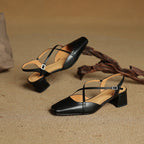 Cecelia Leather Black Heels 8