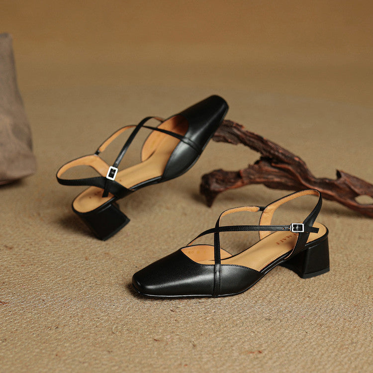 Cecelia Leather Black Heels 8