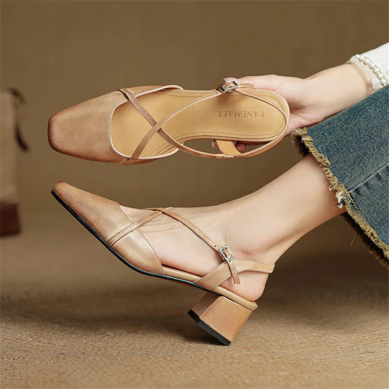 Cecelia Leather Black Heels 9
