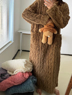 Oravienna - Ultra-Soft Jacquard Fleece Winter Dress