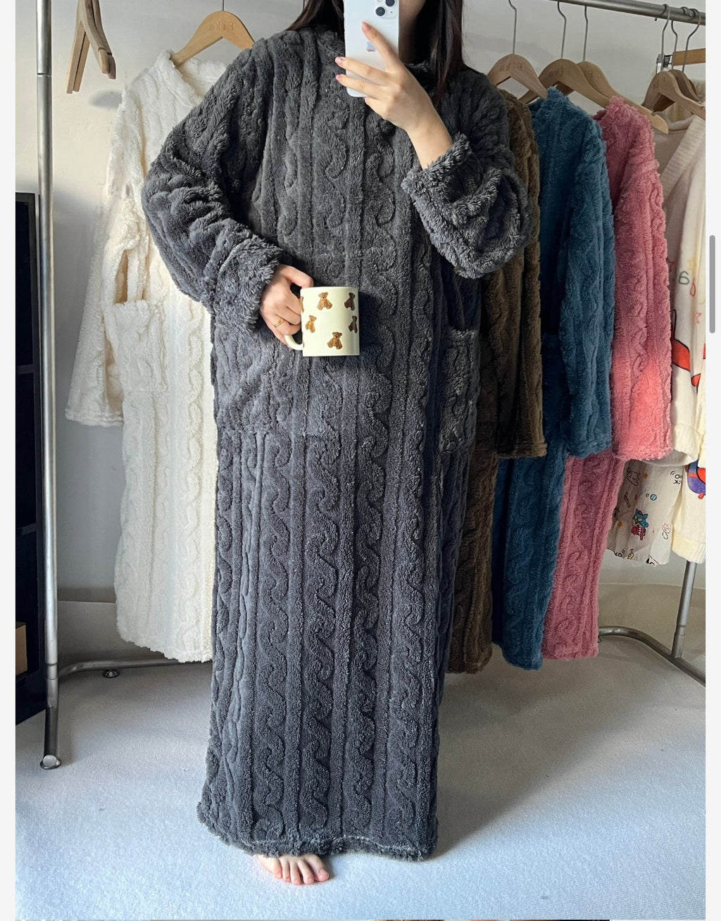 Oravienna - Ultra-Soft Jacquard Fleece Winter Dress