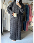 Oravienna - Ultra-Soft Jacquard Fleece Winter Dress