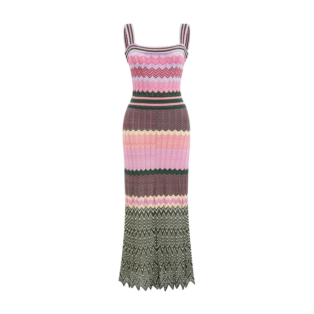 Dara | Midi Dress Contrast-Color, Viscose, Sleeveless