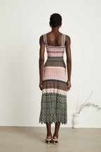 Dara | Midi Dress Contrast-Color, Viscose, Sleeveless