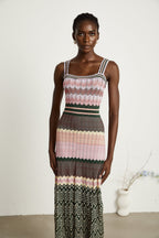 Dara | Midi Dress Contrast-Color, Viscose, Sleeveless