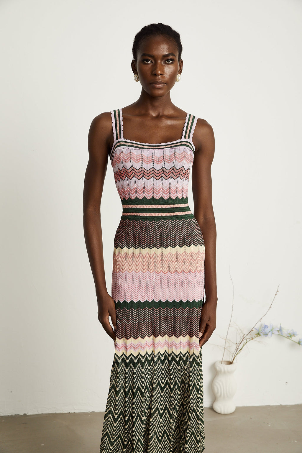 Dara | Midi Dress Contrast-Color, Viscose, Sleeveless