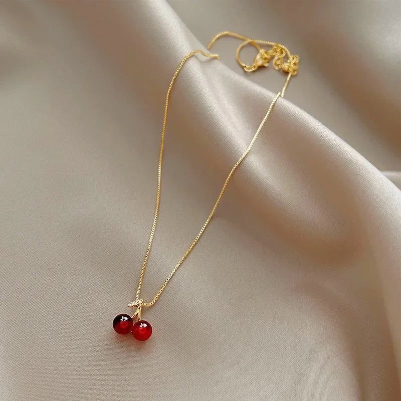 Ciliegia Cherry Pendant Necklace – front view