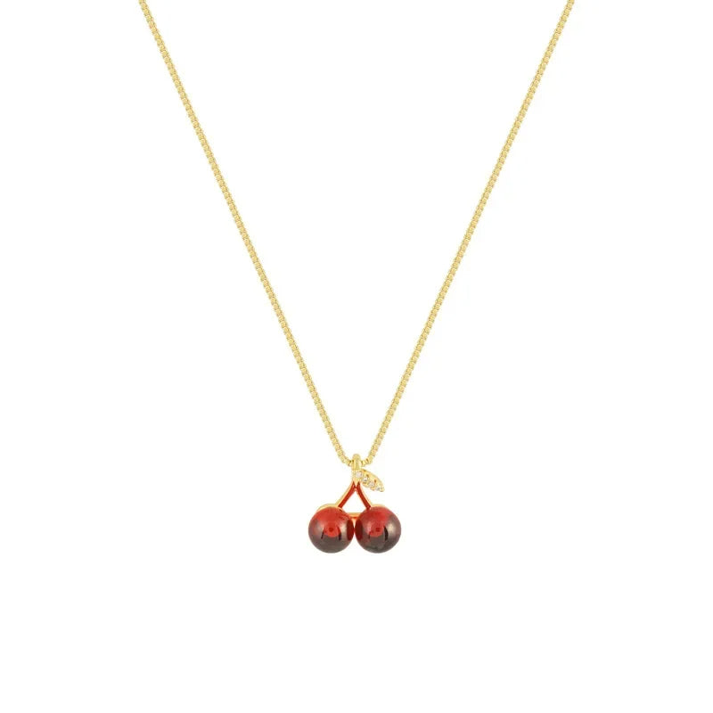 Ciliegia Cherry Pendant Necklace – detail view