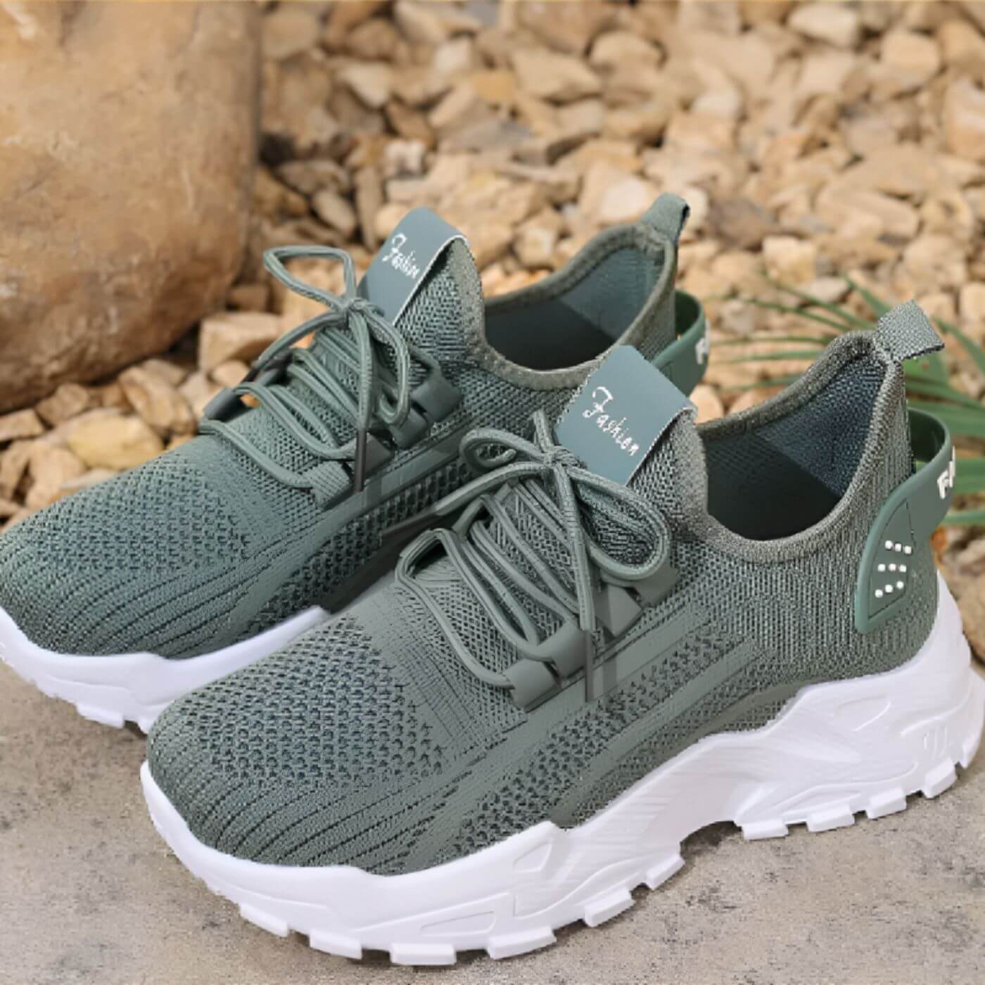 Light gray orthopedic sneakers with a roomy toe box and cushioned sole, featuring a casual and comfortable style. 6
