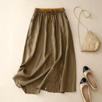 Elysia | Linen Skirt 100% Organic, A-Line Design, Knee-Length