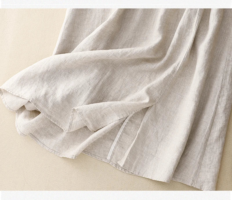 Elysia | Linen Skirt 100% Organic, A-Line Design, Knee-Length