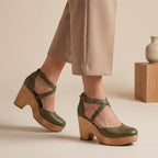 Elysia platform sandals in soft pink, featuring a sleek minimalist design with adjustable straps. 2