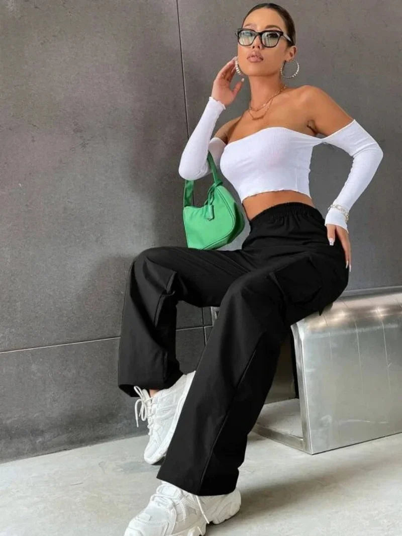 Urban Streetwear Cargo Pants - Polyester