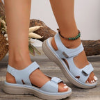 Black orthopedic support sandals with a cushioned sole, featuring a casual and comfortable design for everyday wear. 1