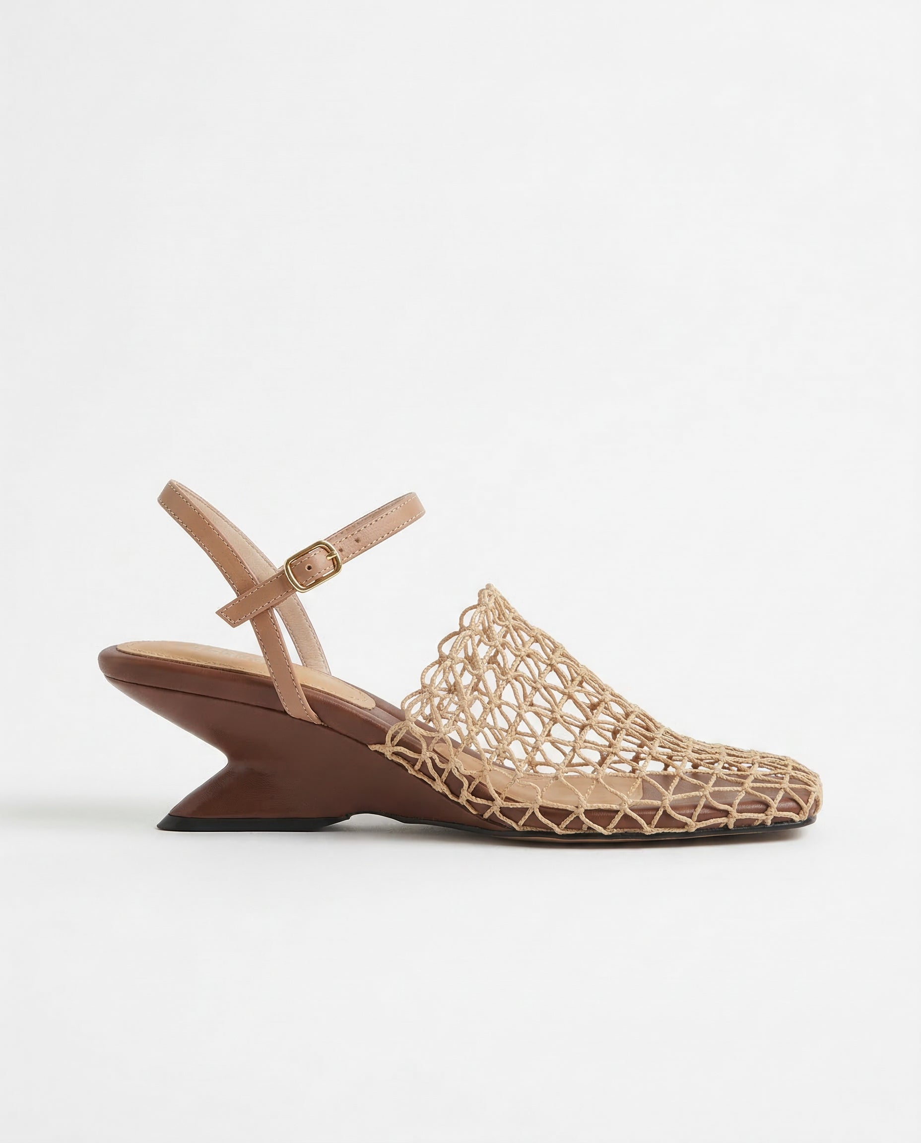 Fiona mesh weave heels in soft beige with a sleek, modern design. 0