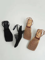 Fiona mesh weave heels in soft beige with a sleek, modern design. 6