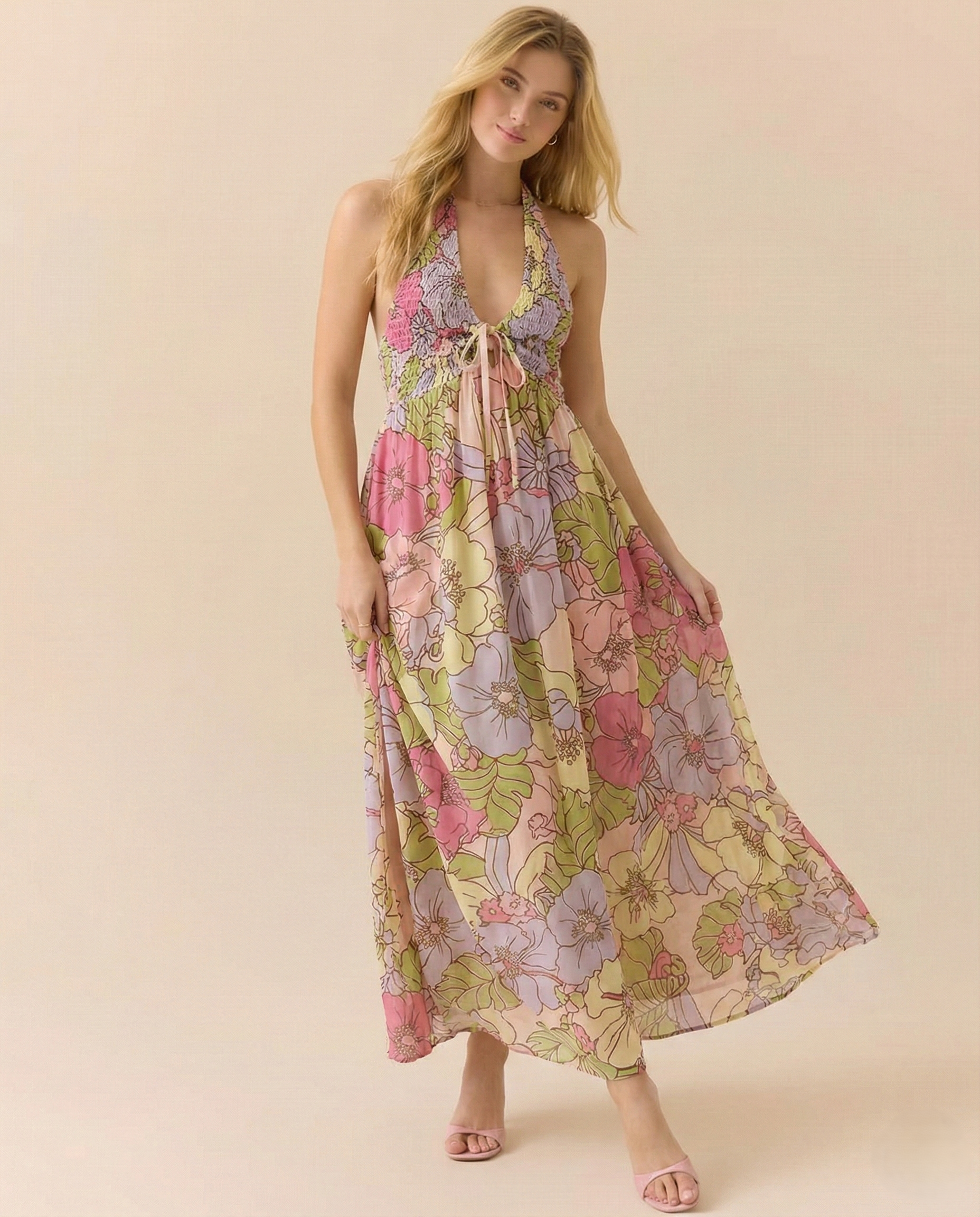 Cheela | Halter Maxi Beach Dress