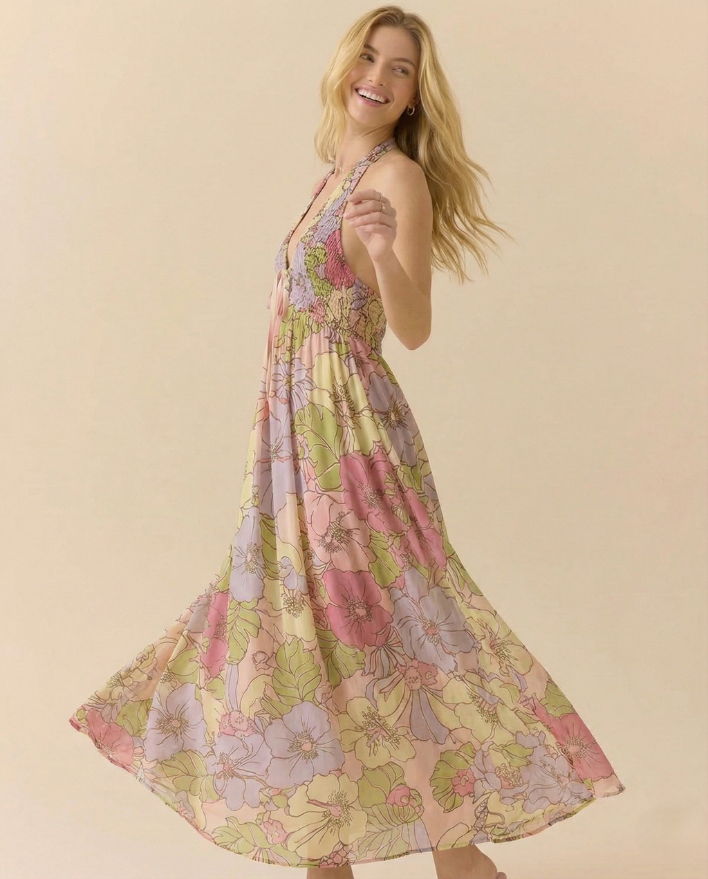 Cheela | Halter Maxi Beach Dress