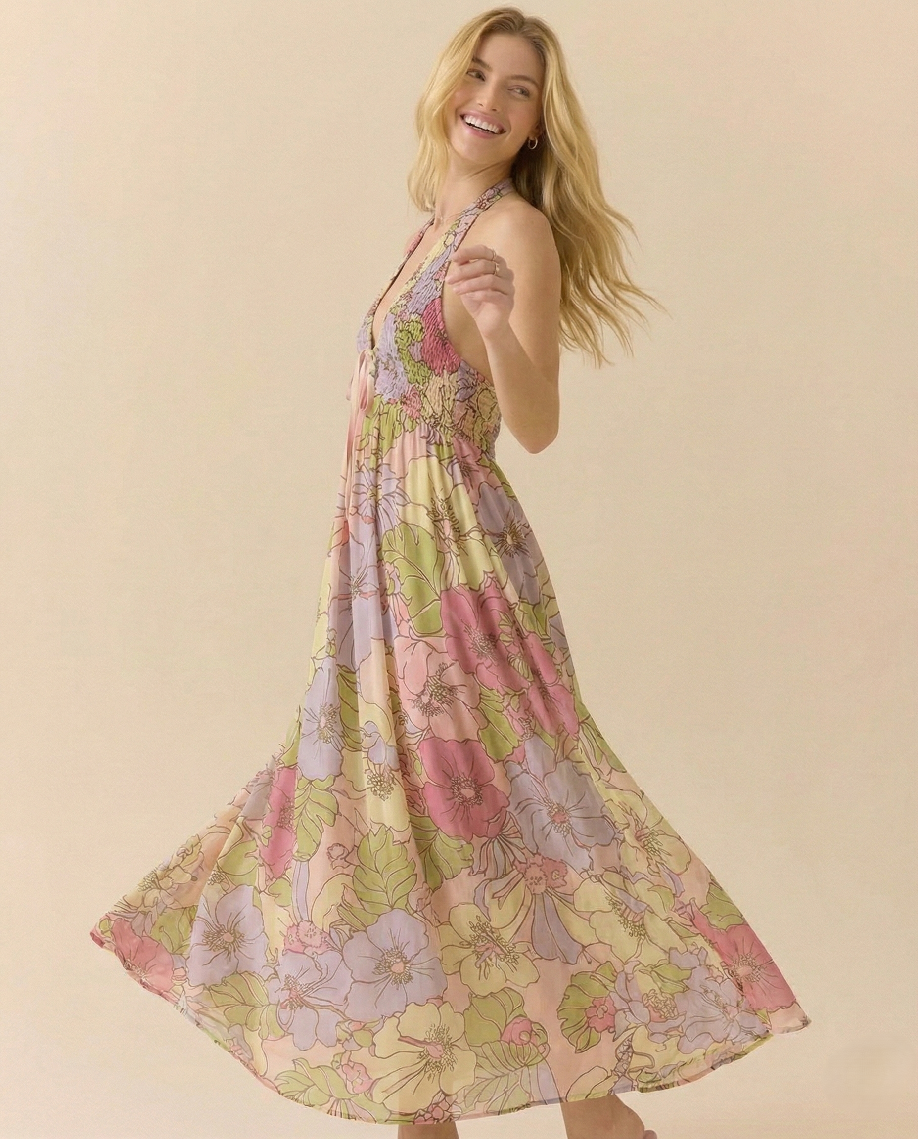 Cheela | Halter Maxi Beach Dress