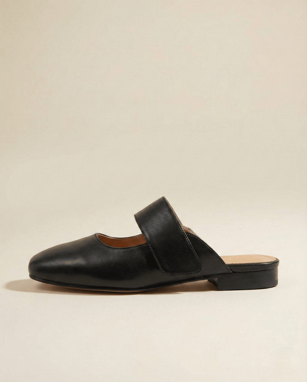Yena | Leather Square Toe Chunky Heel Mules