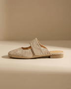 Yena | Leather Square Toe Chunky Heel Mules