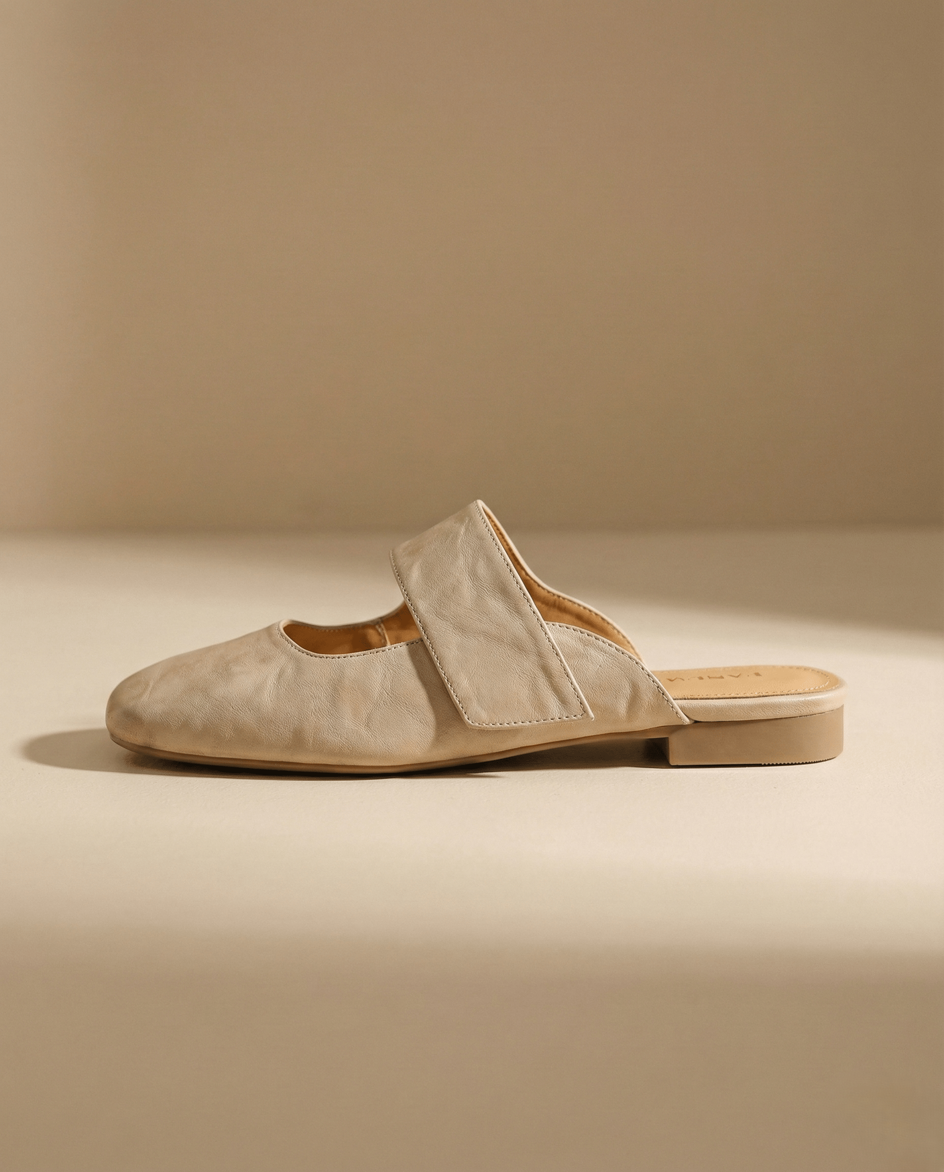 Yena | Leather Square Toe Chunky Heel Mules