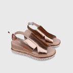 Light pink women's sandals with a casual style, featuring a slip-resistant grip and cushioned footbed. 4