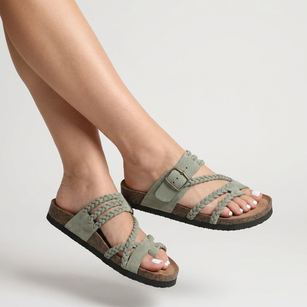 Hayleigh Braided Cork Sandals 1