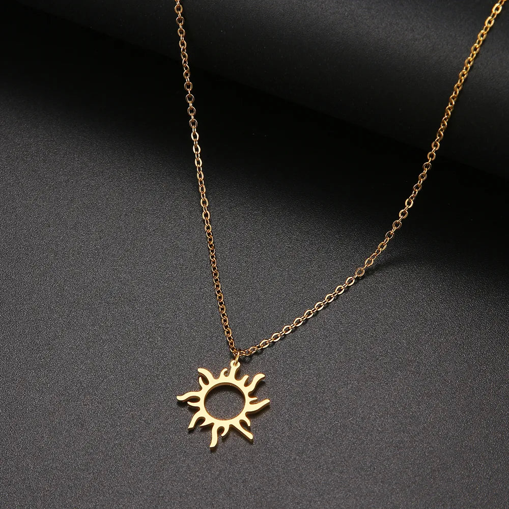 Solstice Sun Pendant Necklace – front view