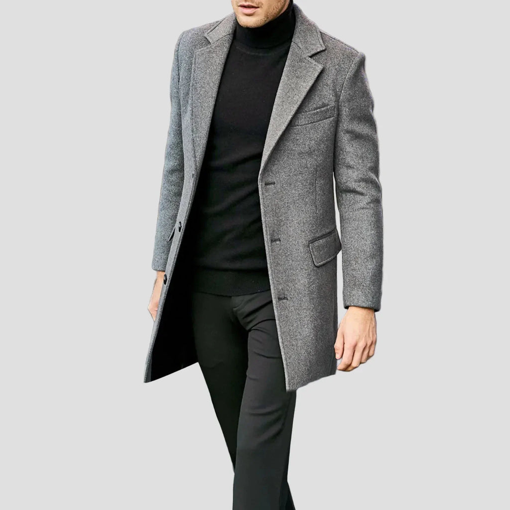 Thomas Single-Breasted Notch Lapel Coat – side view