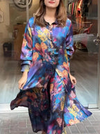 Clarice - Women's 2-Piece Flowy Shirt Dress