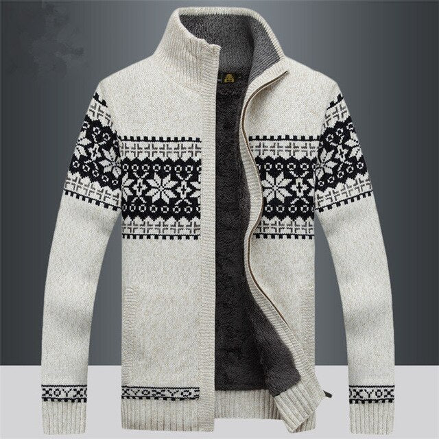 Vera Noir Finn fleece-lined knit zip cardigan, view 2