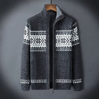 Vera Noir Finn fleece-lined knit zip cardigan, view 3
