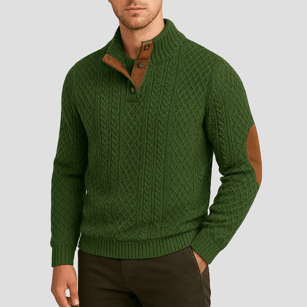 Brody | Zip-Up Sweater with Leather Accents