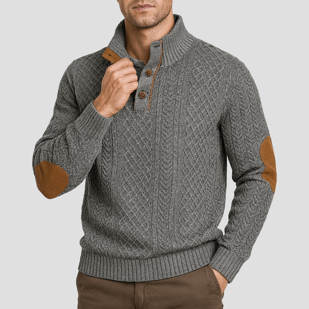 Brody | Zip-Up Sweater with Leather Accents