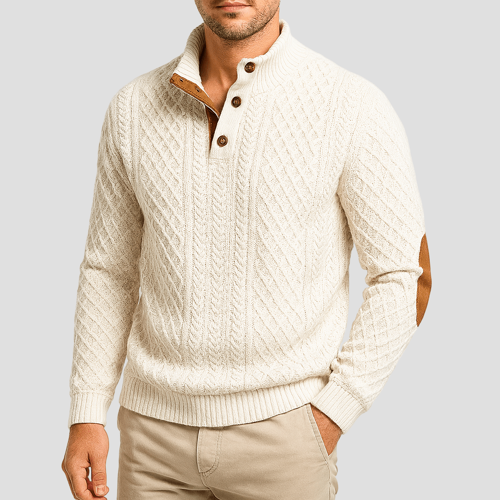 Brody | Zip-Up Sweater with Leather Accents