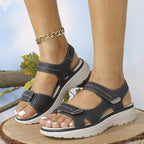 Liam orthopedic sandals in navy blue, featuring a wide toe box and supportive design for comfort. 3