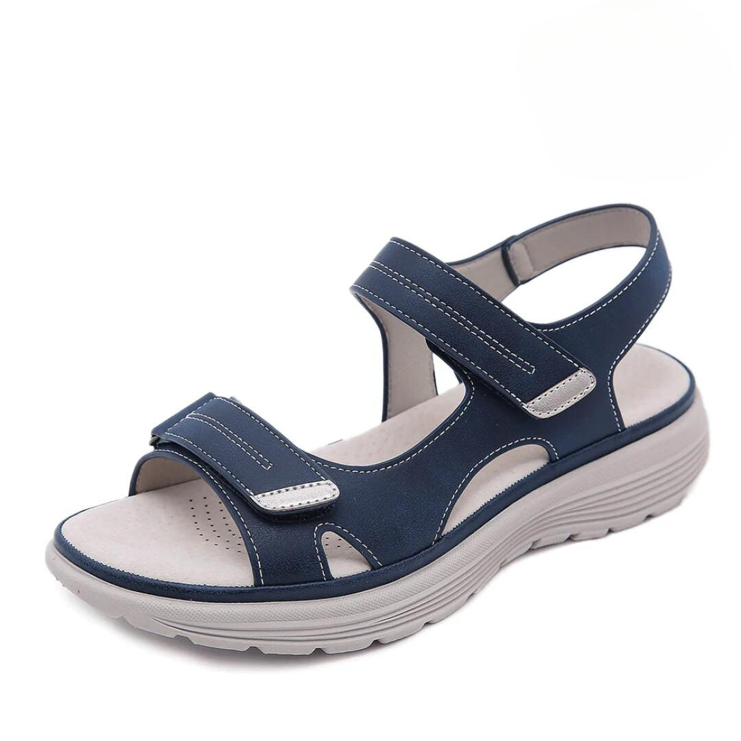 Liam orthopedic sandals in navy blue, featuring a wide toe box and supportive design for comfort. 6