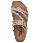 Lila braided leather sandals in soft beige with a casual, comfortable style and orthopedic insole for support. 6