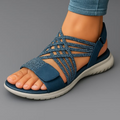 Lightweight women's orthopedic sandals in beige with a casual style and cushioned footbed for comfort. 0