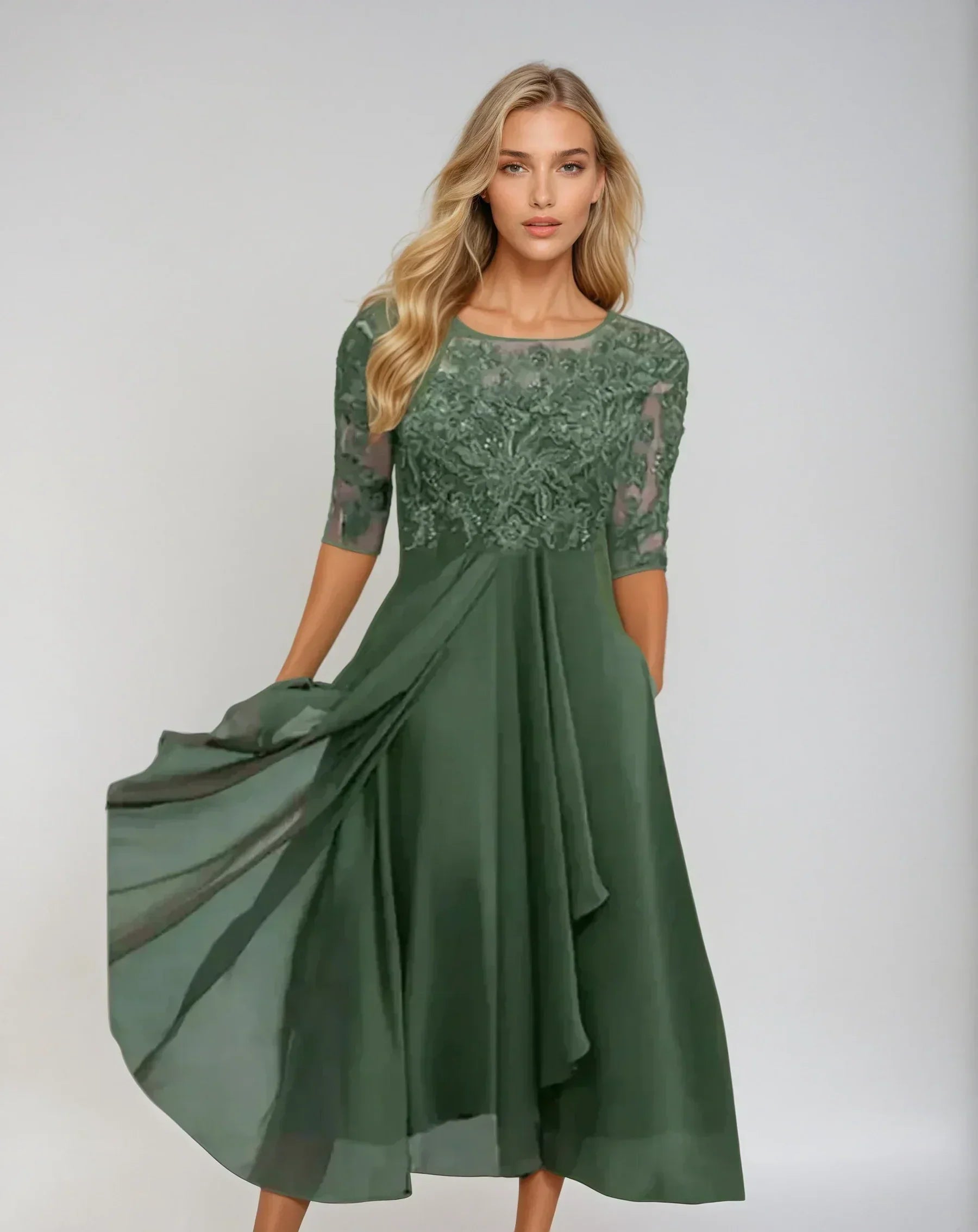 Adelaide | Elegant Lace Midi Dress