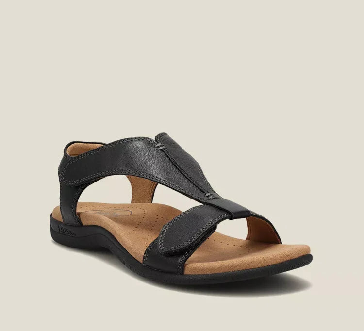 Maya orthopedic sandals for women, featuring a stylish design in soft beige with adjustable closures. 0