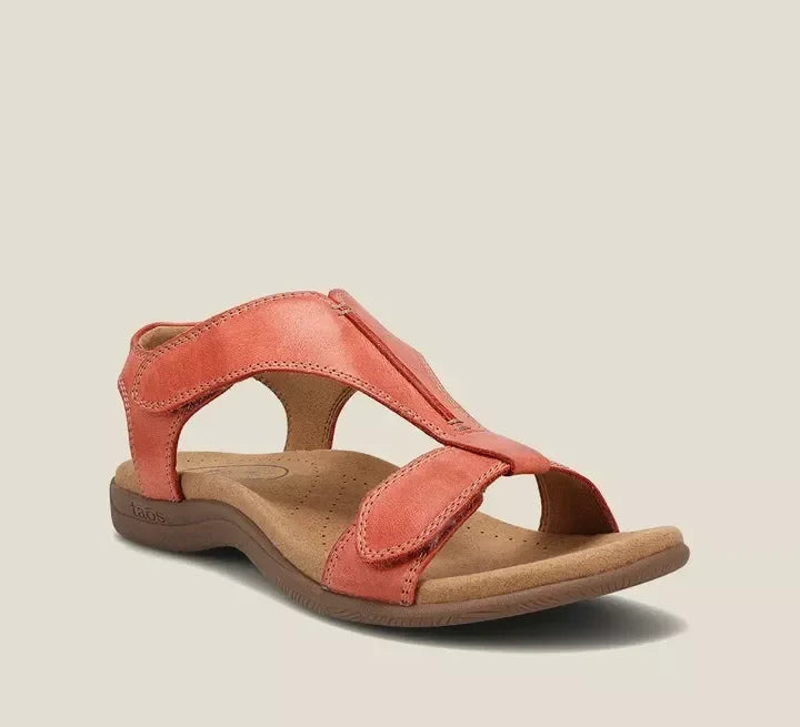 Maya orthopedic sandals for women, featuring a stylish design in soft beige with adjustable closures. 2