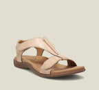 Maya orthopedic sandals for women, featuring a stylish design in soft beige with adjustable closures. 4
