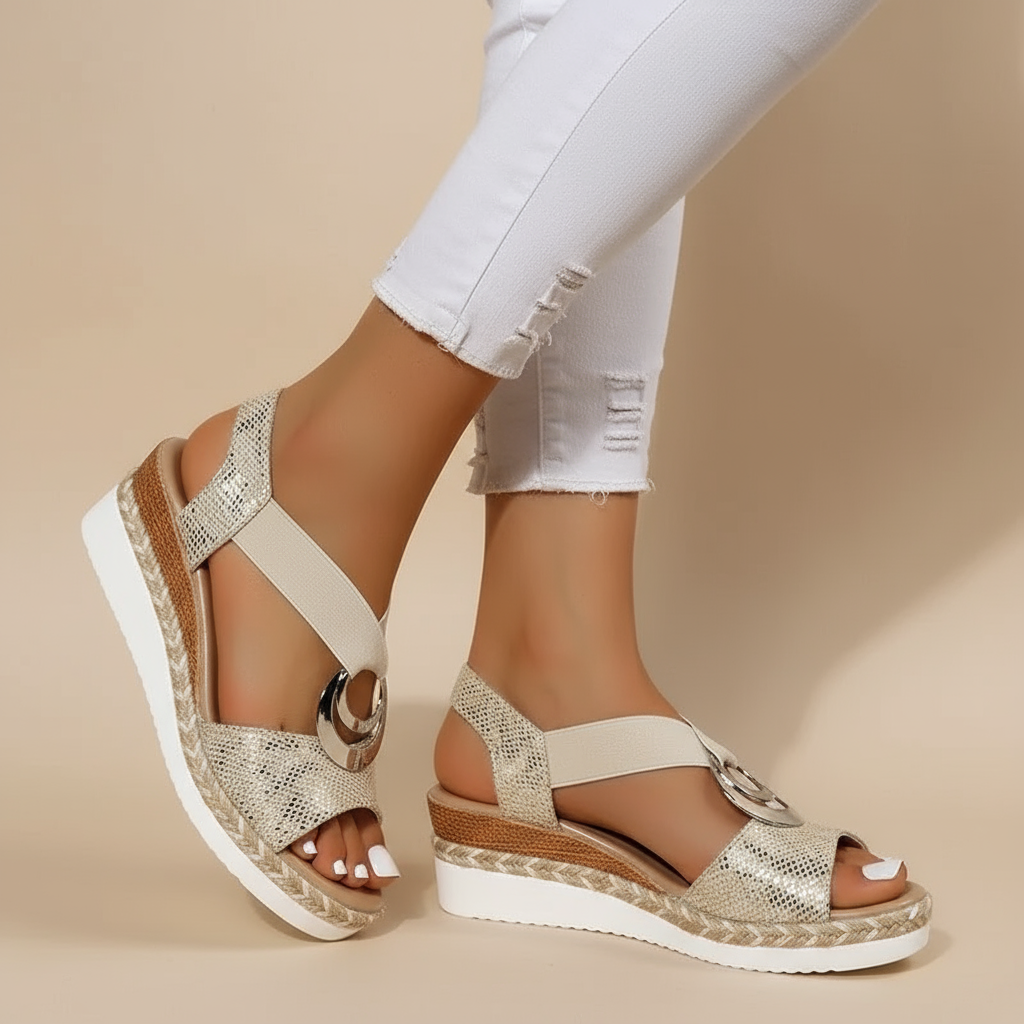 Brown Myla platform sandals for women, featuring a sleek design with braided straps and a chunky sole. 0