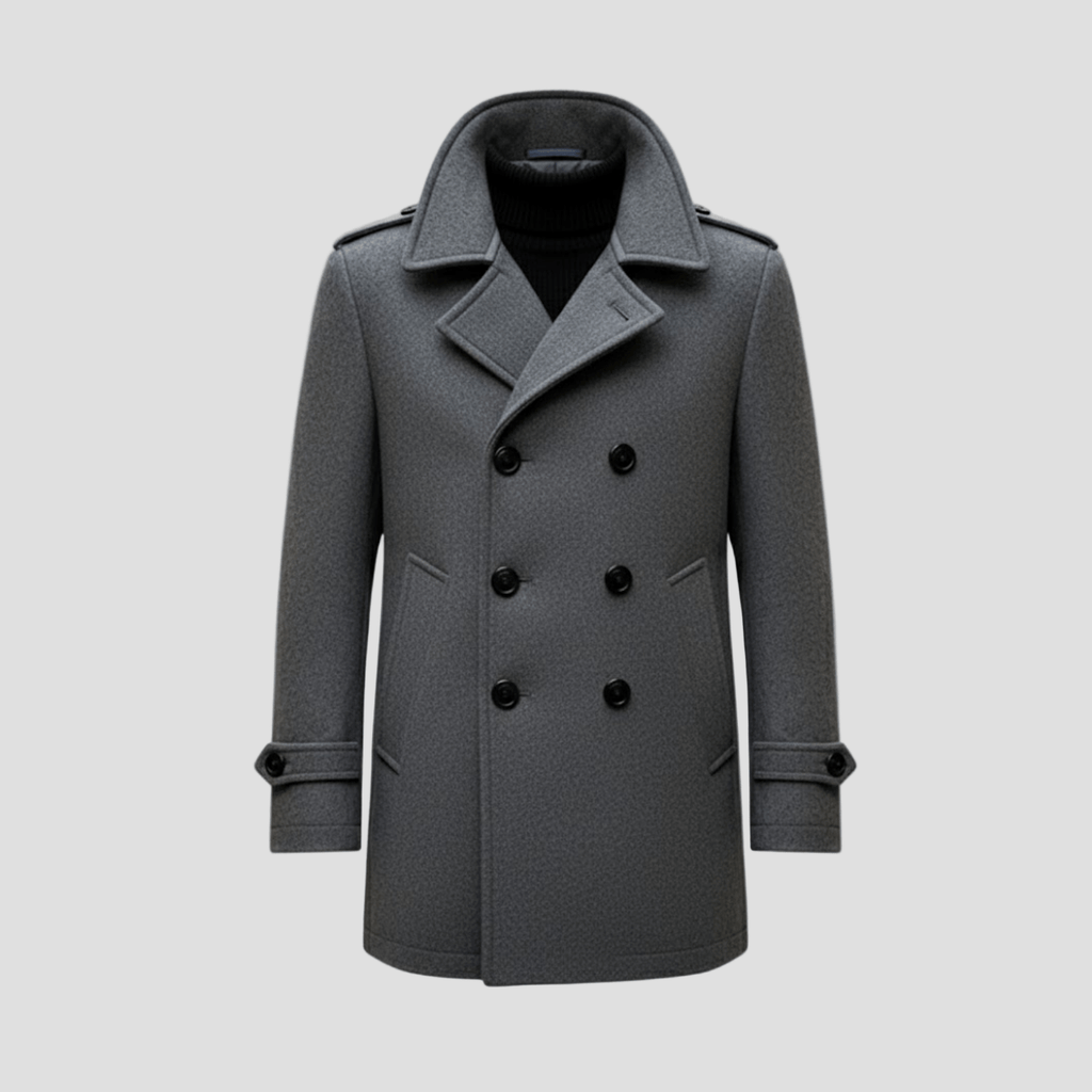 Lucas Wool Mid Coat – back view