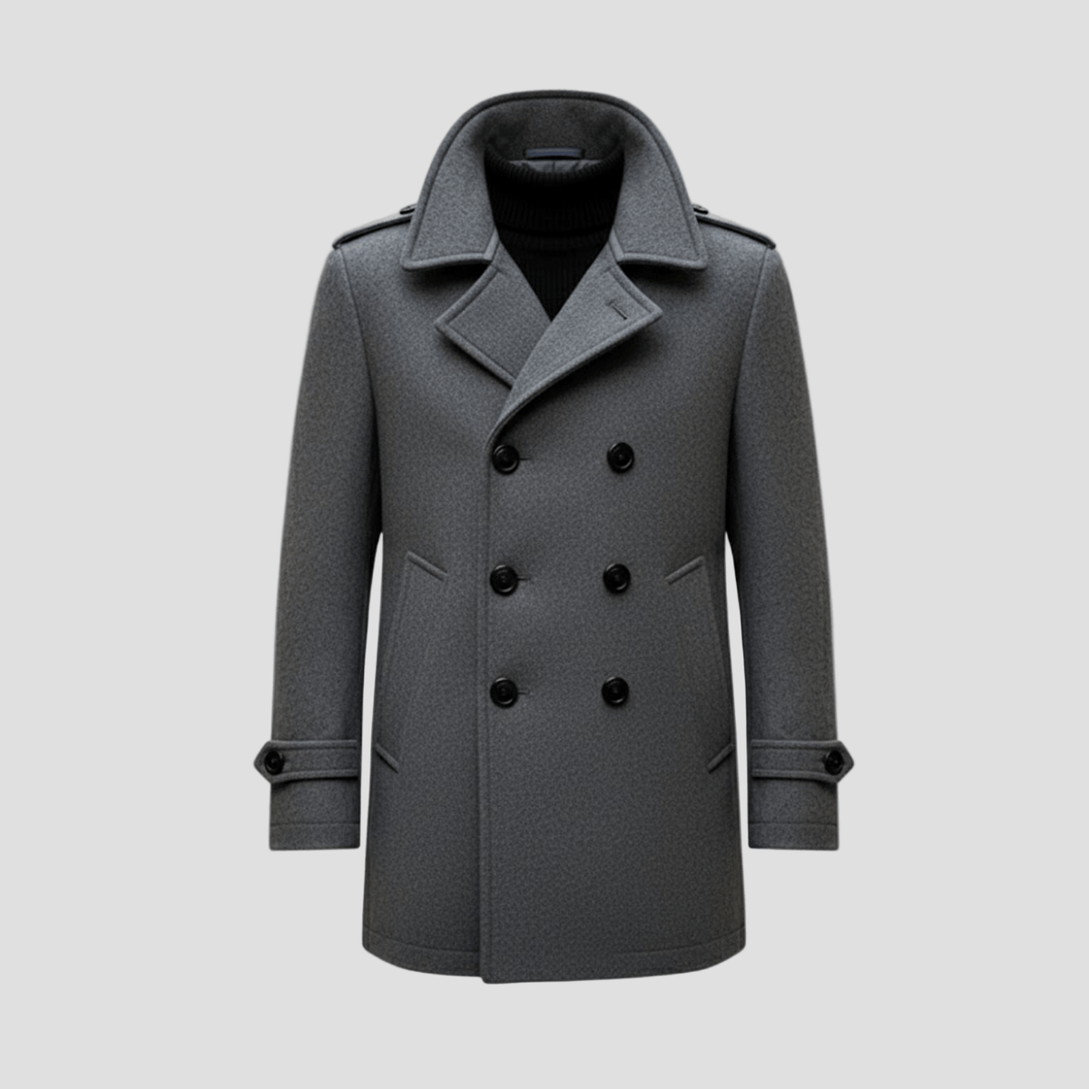 Lucas Wool Mid Coat – back view